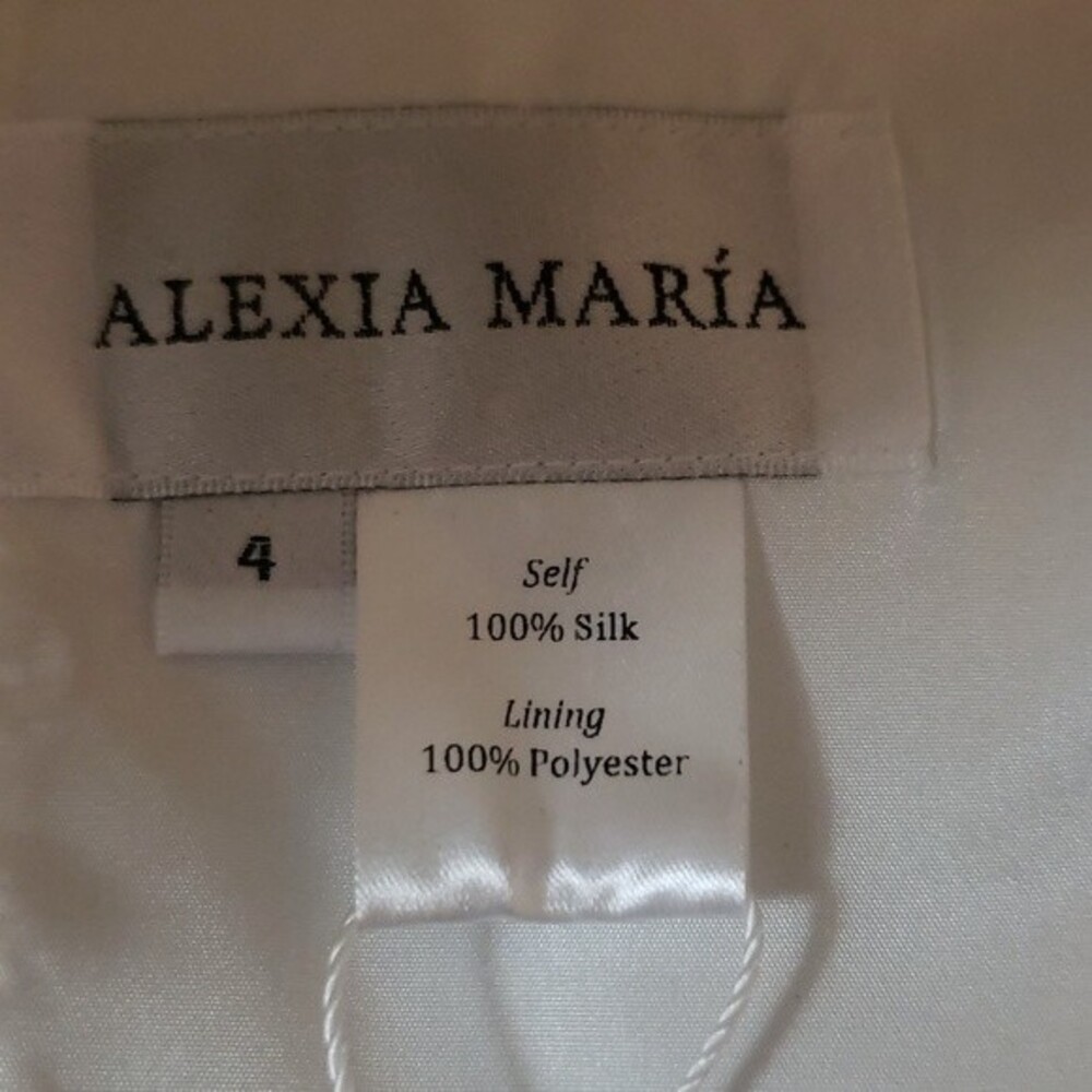 NWT Alexia Maria White Dressy Statement Girly Evening Party Silk Bustiera Size 4 - Picture 5 of 6
